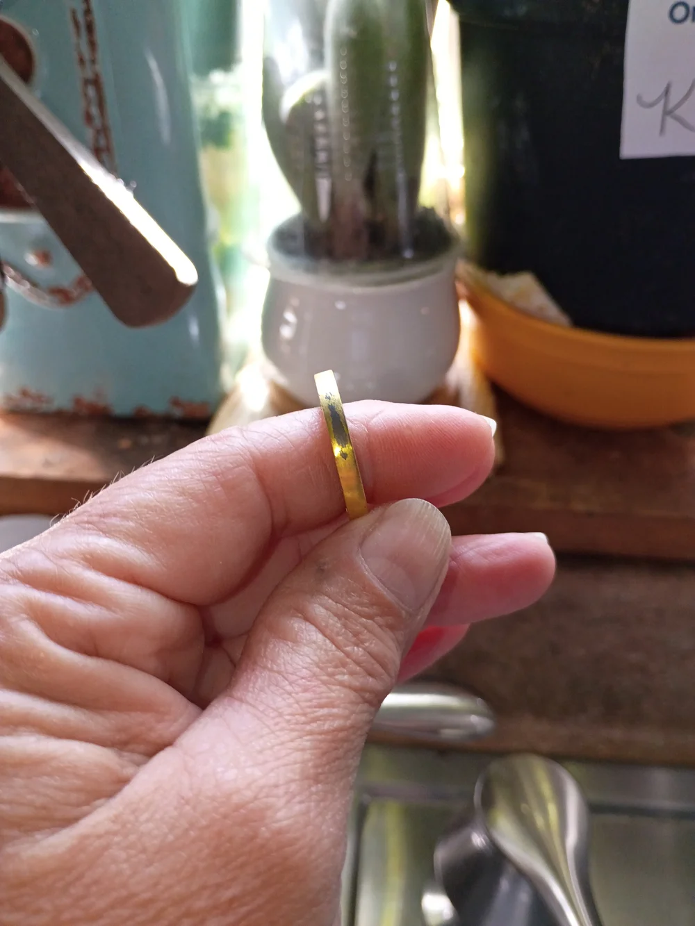 Gold-Tone Circular Pendant Ring - Gold